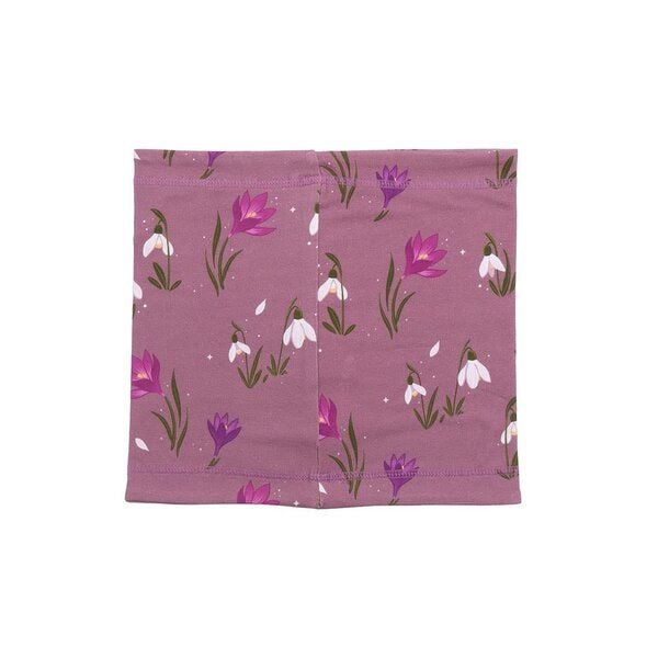 Kinder Loop-Schal GOTS-zertifiziert aus Bio-Baumwolle lila mit Schneeglöckchen-Muster – Walkiddy von Walkiddy