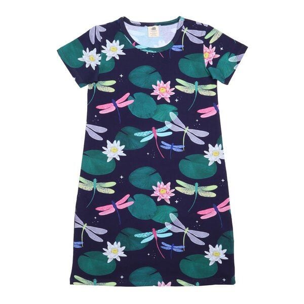 Kinder Nachthemd Dunkelblau Libellen - Walkiddy Baumwolle GOTS-zertifiziert Nachhaltig Bio Umweltfreundlich 95% Baumwolle 5% Elasthan Behaglich Ethisch von Walkiddy