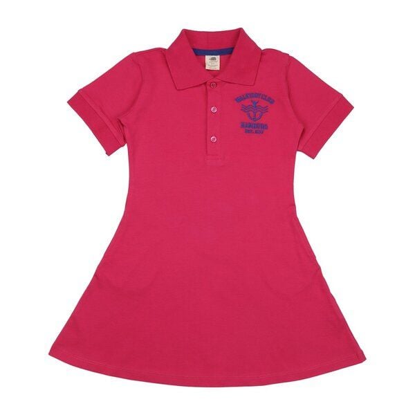 Kinder Polokleid GOTS-zertifiziert aus Bio-Baumwolle, pink „Cabaret“ mit Kragen & Knopfleiste – Walkiddy, bequem für Alltag & Feste von Walkiddy