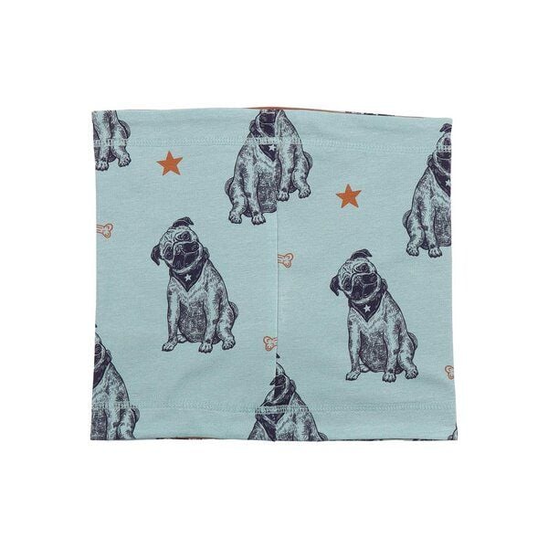 Kinder Schlauchschal GOTS-zertifiziert aus Bio-Baumwolle, hellblau mit Hunde-Print, weich & dehnbar – Walkiddy Crazy Dogs-Loop von Walkiddy
