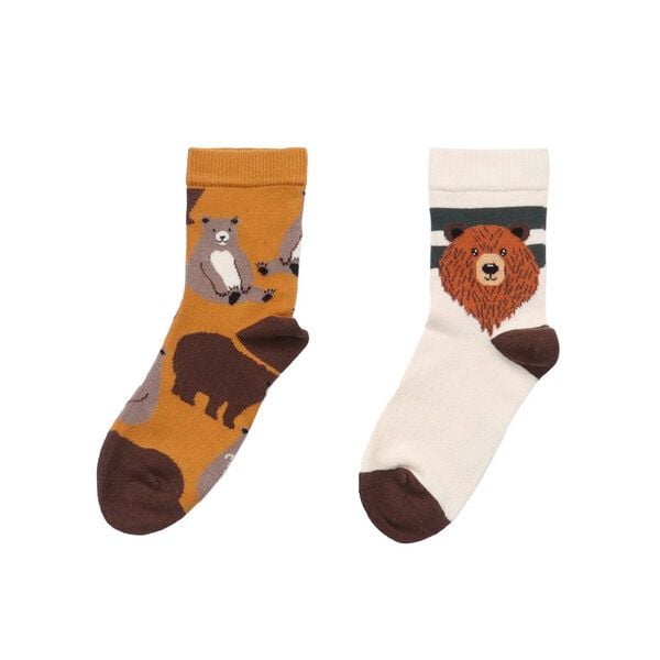 Kinder Socken Baby Bears Naturtöne – Walkiddy, GOTS Bio-Baumwolle, weiche nahtarme Strümpfe für empfindliche Kinderfüße, Alltag & Geschenk von Walkiddy