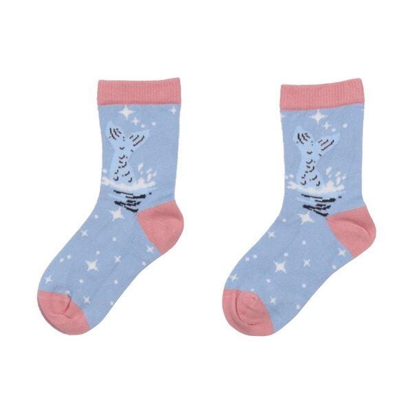 Kinder Socken Bio-Baumwolle Mermaids/White Horses lila GOTS zertifiziert weiche Walkiddy Kindersocken vegan elastisch atmungsaktiv nachhaltige Socken für Mädchen und Jungen von Walkiddy