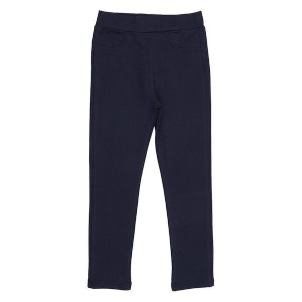 Kinder Sweat-Leggings GOTS-zertifiziert aus Bio-Baumwolle mit Elasthan, dunkelblau – Walkiddy, weich, elastischer Bund & alltagstauglicher Schnitt von Walkiddy