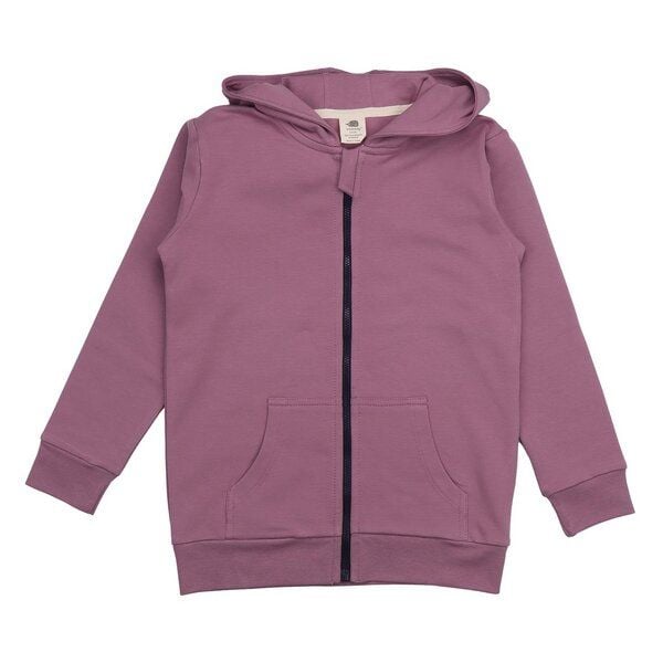 Kinder Sweatjacke GOTS-zertifiziert aus Bio-Baumwolle, Purple Dove, Kapuze & Reißverschluss – Walkiddy, weich & alltagstauglich von Walkiddy