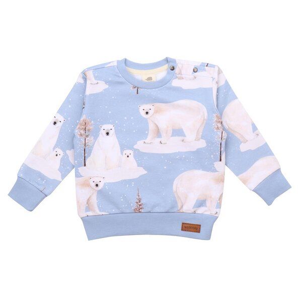 Kinder Sweatshirt „Polar Bear Family“ aus Bio-Baumwolle in Blau – GOTS-zertifiziert, Walkiddy von Walkiddy