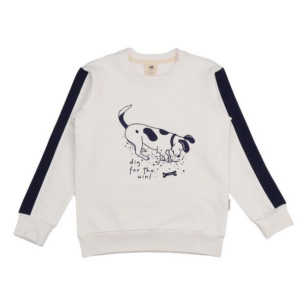 Kinder Sweatshirt GOTS-zertifiziert aus Bio-Baumwolle creme mit Hunde-Motiv „Crazy Dogs“ – Walkiddy von Walkiddy