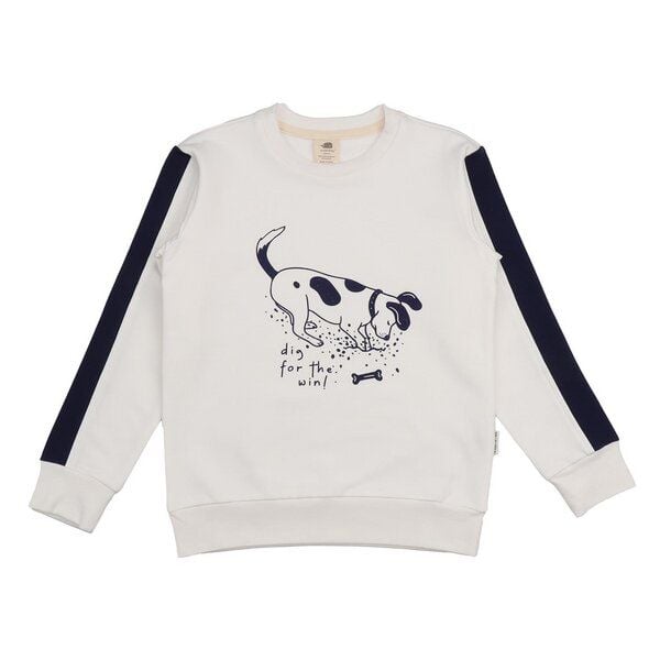 Kinder Sweatshirt GOTS-zertifiziert aus Bio-Baumwolle creme mit Hunde-Motiv „Crazy Dogs“ – Walkiddy von Walkiddy