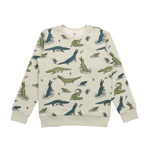 Kinder Sweatshirt GOTS-zertifiziert aus Bio-Baumwolle mit Krokodil-Muster – Walkiddy von Walkiddy