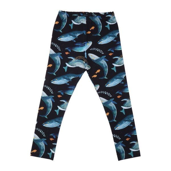 Kleinkinder Leggings Bio Baumwolle Walkiddy Humpback Wale dunkelblau - Nachhaltige bequeme Hose umweltfreundlich elastisch - GOTS zertifiziert. von Walkiddy
