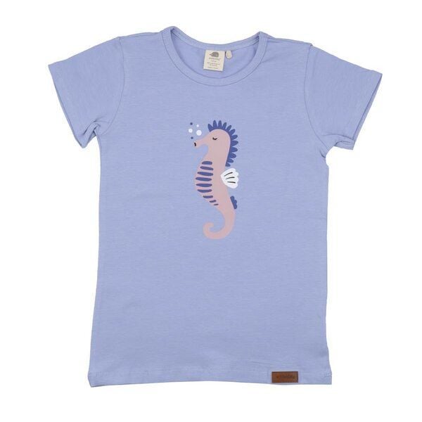 Kleinkinder T-Shirt Bio-Baumwolle - Walkiddy Nachhaltig Blau Seahorses GOTS-zertifiziertumweltfreundlich. von Walkiddy