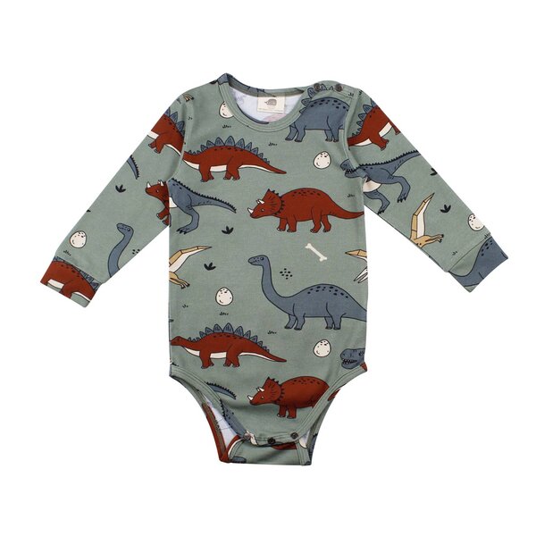 Langarm Baby Body *Funny Dinosaurs* GOTS Bio | Walkiddy von Walkiddy