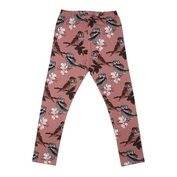 Leggings Kinder aus Baumwolle „Owl Friends“ altrosa mit Eulenmotiv, elastische Jerseyhose für Alltag & Kita – Walkiddy von Walkiddy