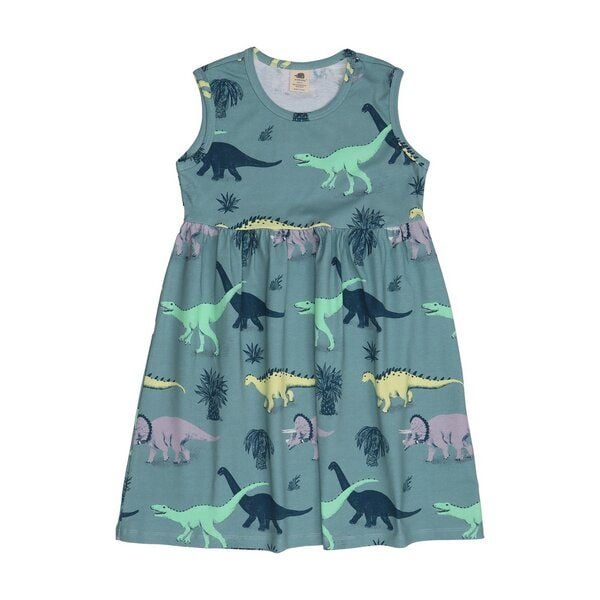 Mädchen Sommerkleid „Running Dinosaurs“ aus Bio-Baumwolle – GOTS-zertifiziert, Walkiddy von Walkiddy