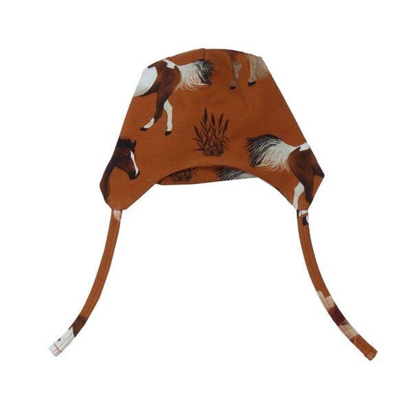 Mütze Kinder Braun Pferde Bio Baumwolle Walkiddy - Nachhaltig, Allergikerfreundlich, Umweltbewusst, GOTS-Zertifiziert, Komfortabel und Stilvoll. von Walkiddy