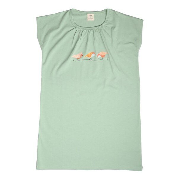 Nachthemd Kinder Bio-Baumwolle Grün - Walkiddy Pinky Birds von Walkiddy