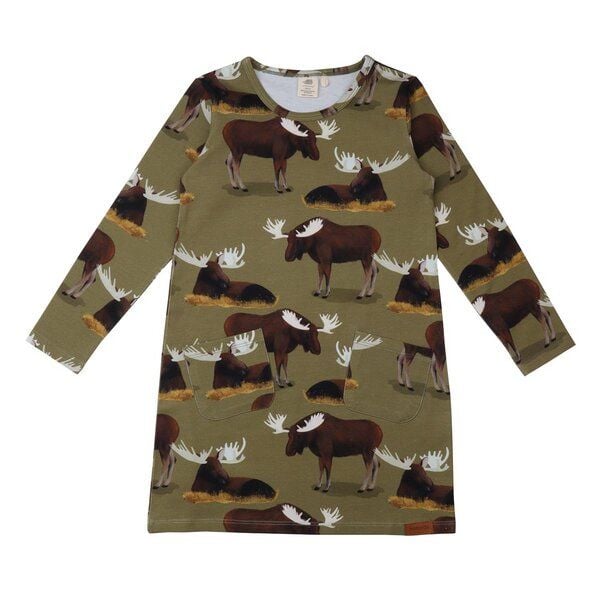 Tunika Kind Bio Baumwolle Grün Walkiddy Majestik Mooses, umweltfreundlich, GOTS-zertifiziert, elastisch, nachhaltig hergestellt, angenehm weicher Stoff. von Walkiddy