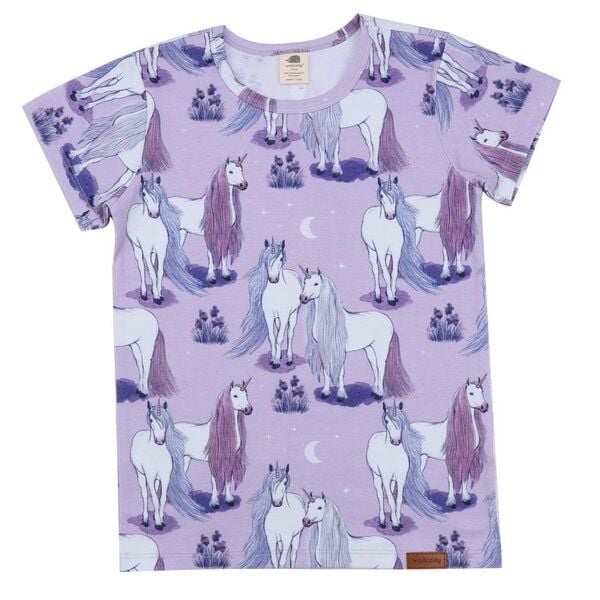 Unicornland-T-Shirt Bio-Baumwolle aus 95% Baumwolle -Lilac- GOTS-Zertifiziert – Walkiddy von Walkiddy