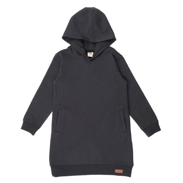 Langarmkleid Mädchen Bio-Baumwolle Asphaltgrau Walkiddy 95% Baumwolle GOTS-zertifiziert umweltfreundlich hautfreundlich nachhaltige Herstellung elegant vielseitig von Walkiddy