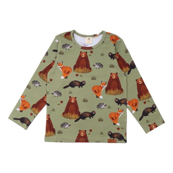 Walkiddy Autumland - Baumwolle (Bio) - Grün - Langarm Shirt von Walkiddy