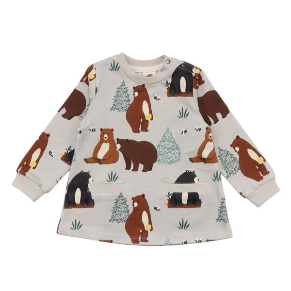 Walkiddy Baby Bears - Baumwolle (Bio) - beige - Langarm Kleid von Walkiddy