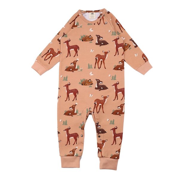 Walkiddy Baby Deers - Baumwolle (Bio) - pink - Strampler lang Arm von Walkiddy