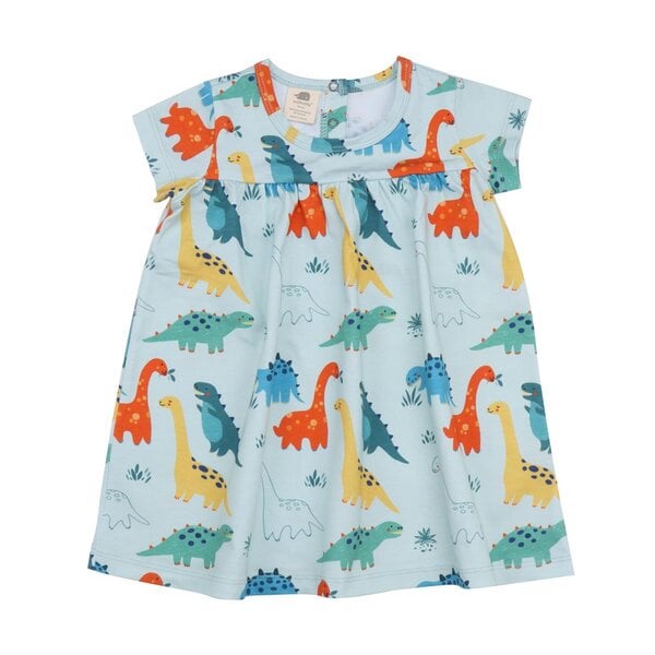 Walkiddy Baby Dinosaurs - Baumwolle (Bio) - Blau - Kurzarm Kleid von Walkiddy