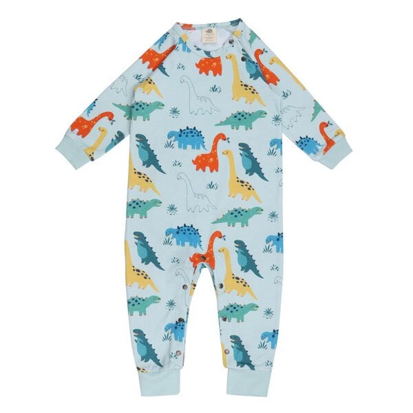 Walkiddy Baby Dinosaurs - Baumwolle (Bio) - Blau - Strampler lang Arm von Walkiddy