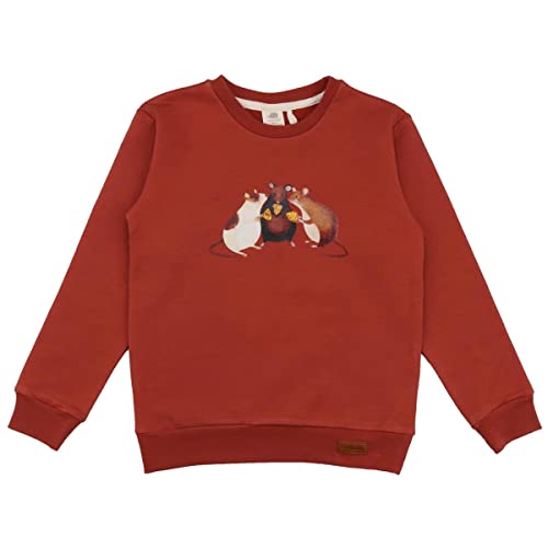 Walkiddy Bio Baumwolle Pullover-Sweatshirt aus kontrolliert biologischem Anbau, 104, Playful Mouses, Rot - Nachhaltig produzierte, hautsympathische, schadstofffreie Bio Babykleidung und Kinderkleidung von Walkiddy