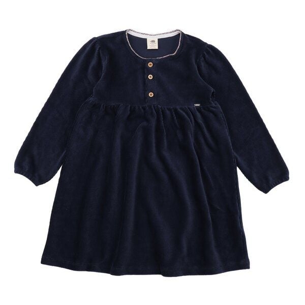 Walkiddy Bio-Cord Kleid Navy Blau - Kinderbekleidung, GOTS-Zertifiziert, Nachhaltig & Komfortabel von Walkiddy