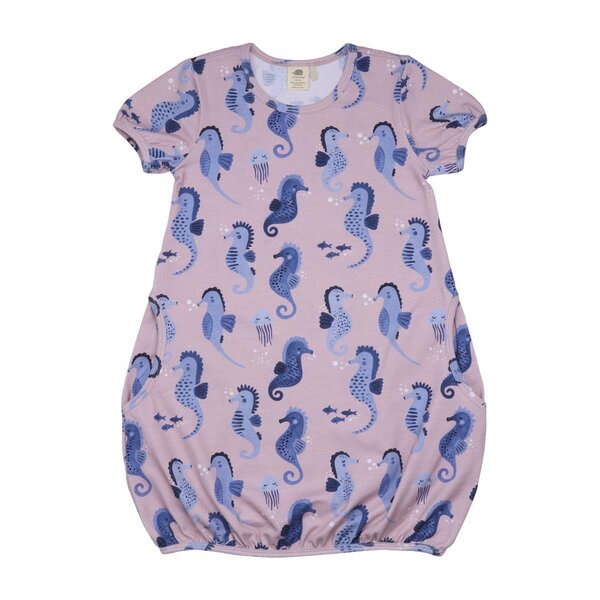 Walkiddy Blue Seahorses - Rosa - Kurzarm Kleid von Walkiddy