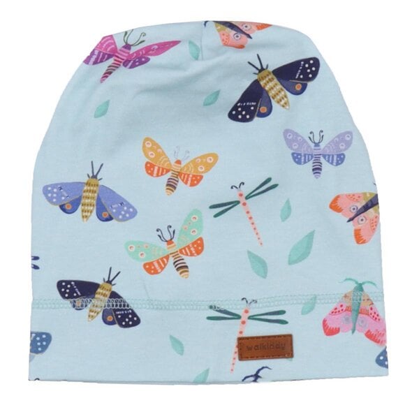 Walkiddy Colorful Butterflies - Baumwolle (Bio) - Blau - Mütze von Walkiddy