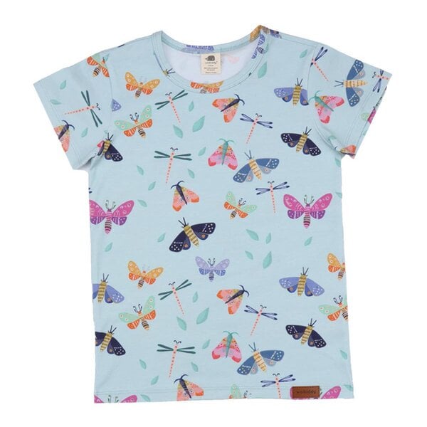 Walkiddy Colorful Butterflies - Baumwolle (Bio) - Blau - T-Shirt von Walkiddy