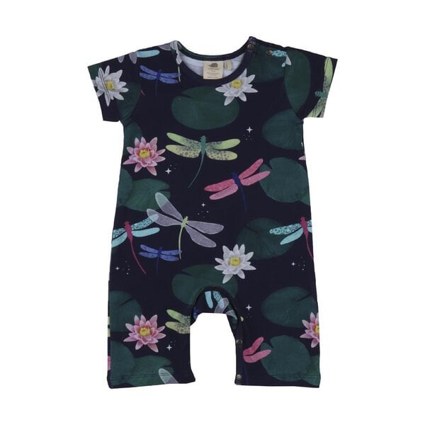 Walkiddy Colorful Dragonflies - Dunkel Blau - Strampler kurz Arm von Walkiddy