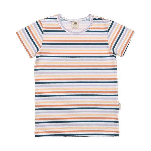 Baby T-Shirt Colorful Stripes Bio-Baumwolle – bunt gestreiftes Kurzarmshirt von Walkiddy, GOTS-zertifiziert, weich, atmungsaktiv & ideal für jeden Tag von Walkiddy