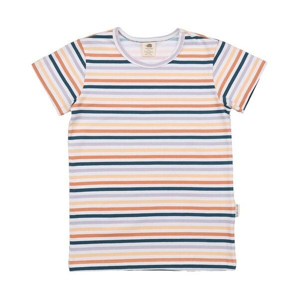 Baby T-Shirt Colorful Stripes Bio-Baumwolle – bunt gestreiftes Kurzarmshirt von Walkiddy, GOTS-zertifiziert, weich, atmungsaktiv & ideal für jeden Tag von Walkiddy