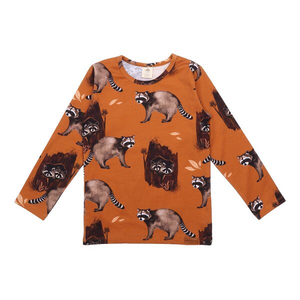 Walkiddy Curious Raccoons - Braun - Langarm Shirt von Walkiddy