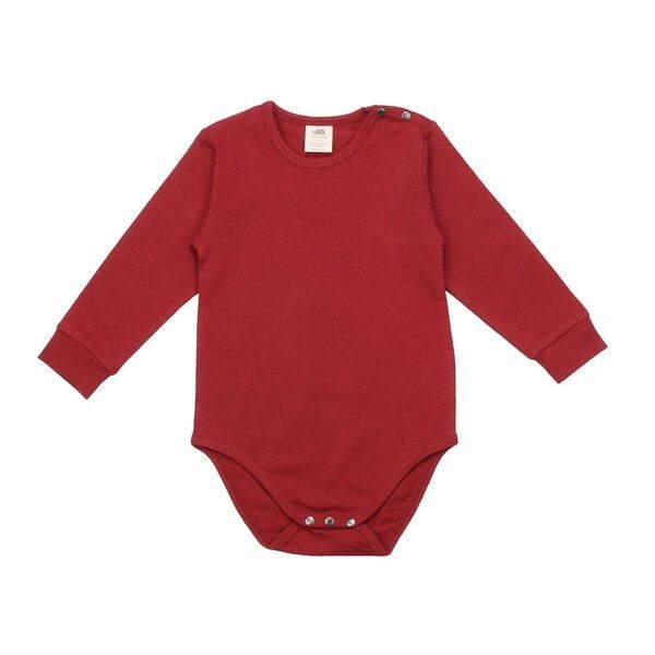 Langarm Body Baby Bio Baumwolle Rot - Walkiddy nachhaltig, umweltfreundlich, allergikerfreundlich, GOTS-zertifiziert, 95% Bio-Baumwolle, 5% Elasthan, hochwertig. von Walkiddy