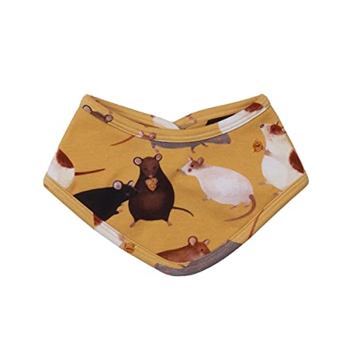 Walkiddy Dreieckstuch aus Bio-Baumwolle - Größe: One Size - Muster: Playful Mouses - Farbe: Gelb von Walkiddy