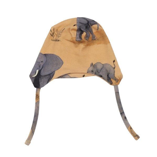Walkiddy Nachhaltige Elephant Family Mütze - Orange, Allergikerfreundlich und Umweltschonend – GOTS zertifiziert von Walkiddy