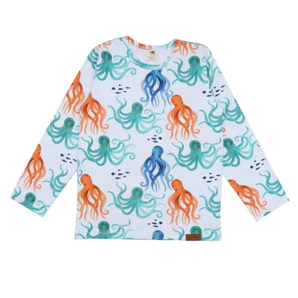 Walkiddy Funny Octopuses - Baumwolle (Bio) - Orange - Langarm Shirt von Walkiddy