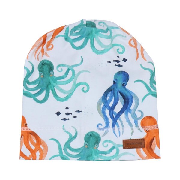 Walkiddy Funny Octopuses - Baumwolle (Bio) - Orange - Mütze von Walkiddy