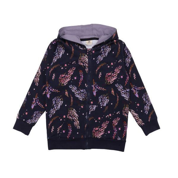 Walkiddy Heide - Bio-Baumwolle Kinder-Sweatjacke, GOTS-Zertifiziert, Waldgrün von Walkiddy