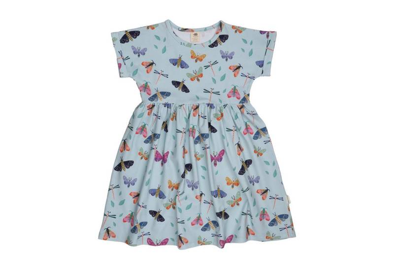 Walkiddy Jerseykleid Bio-Baumwoll Kleid für Kinder mit Schmetterlingsdruck Bio Baumwolle,GOTS,Kinderbekleidung,nachhaltige Klamotten,Kleid von Walkiddy