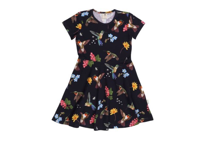 Walkiddy Jerseykleid Weit fallendes Kleid mit Kolibri-Print für Kinder Bio Baumwolle,GOTS,Kinderbekleidung,nachhaltige Klamotten,Kleid von Walkiddy