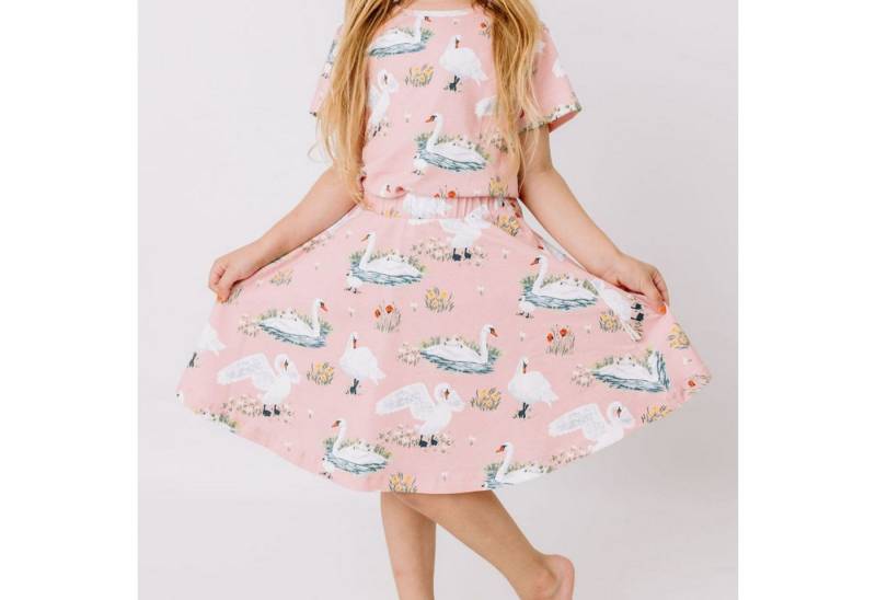 Walkiddy Jerseyrock Bio-Baumwoll Rock mit Schwanenmotiv für Kinder BioBaumwolle,GOTS,Kinderbekleidung,nachhaltige Klamotten,Rock von Walkiddy