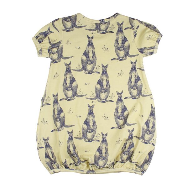 Walkiddy Kangaroos - Gelb - Kurzarm Kleid von Walkiddy