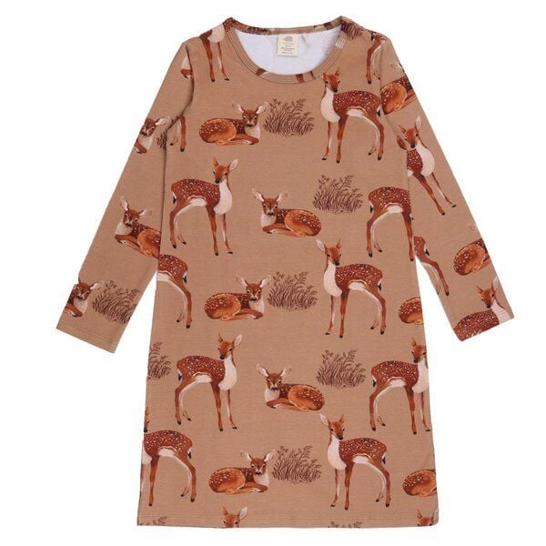 Walkiddy Kinder Nachthemd aus Bio-Baumwolle – Braun Little Fawns von Walkiddy