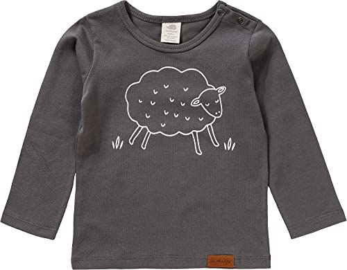 Walkiddy Langarm Shirt aus Baumwolle (Bio) 50/56, Fluffy Sheeps, Grau - Nachhaltig produzierte und GOTS-zertifizierte Bio Babykleidung und Kinderkleidung aus kontrolliert biologischem Anbau von Walkiddy