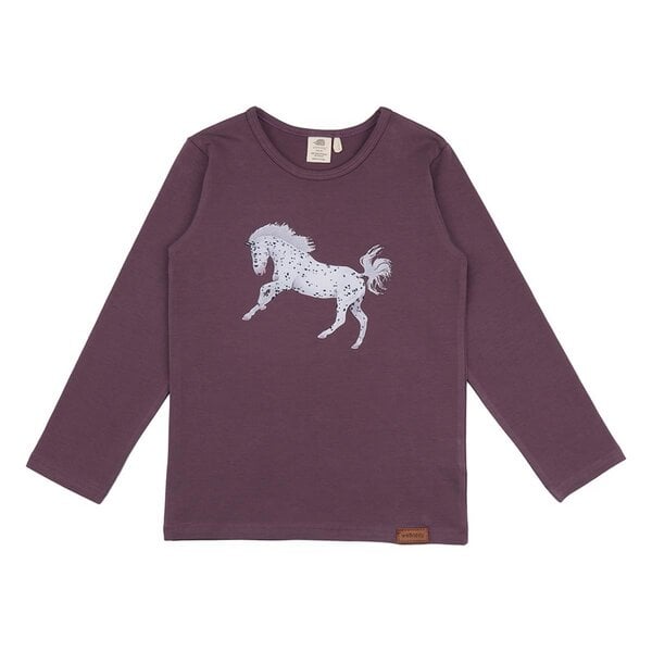 Walkiddy Schimmel Horses - Lila - Langarm Shirt von Walkiddy