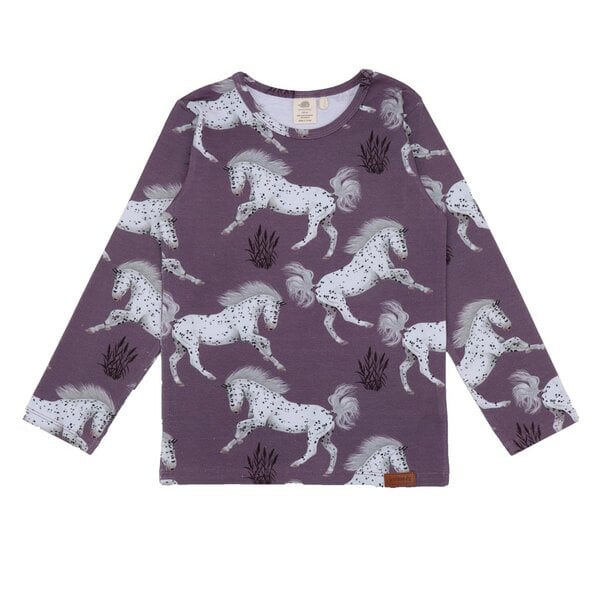 Walkiddy Schimmel  Horses - Lila - Langarm Shirt von Walkiddy